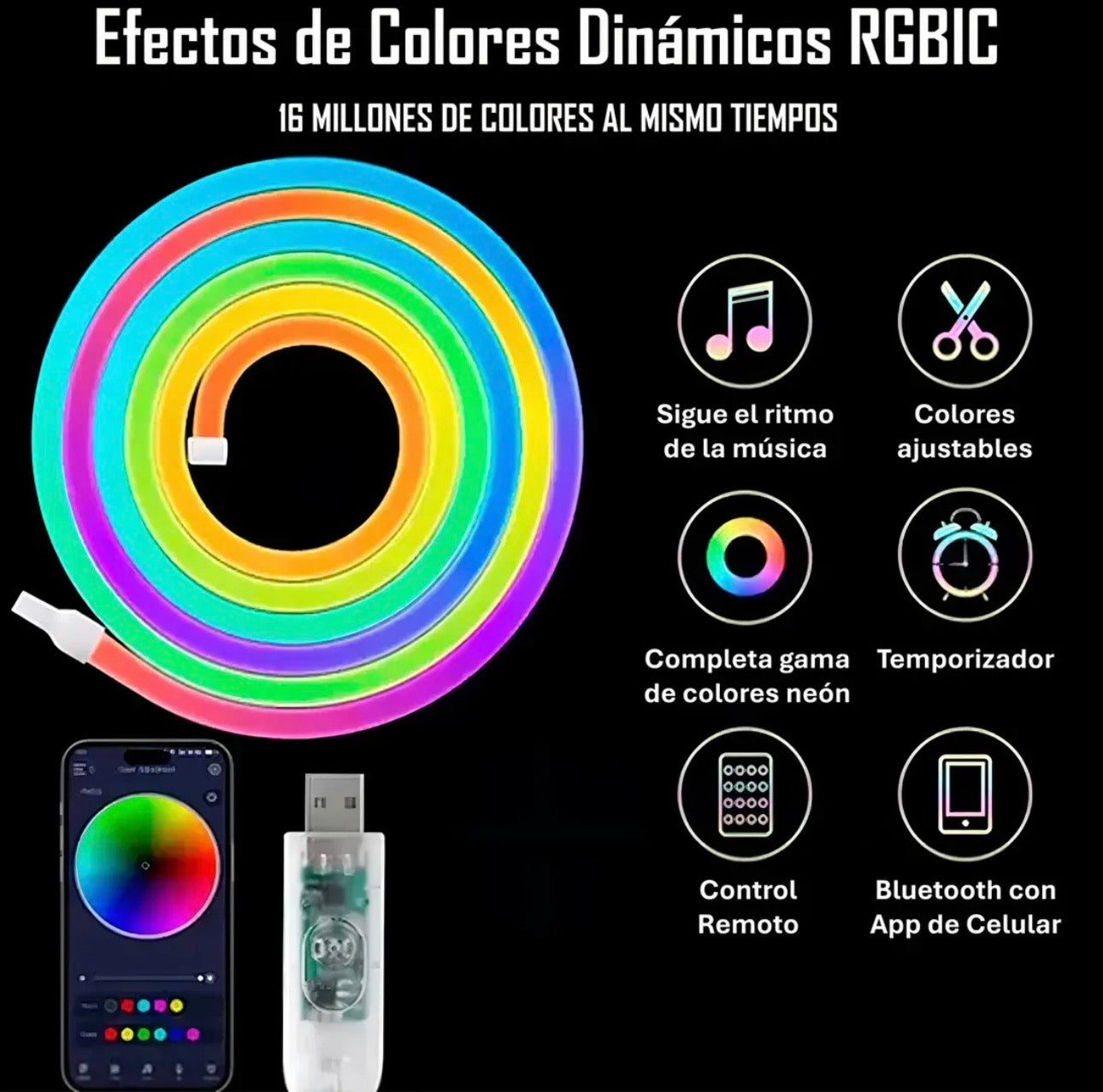 Tira LED Neón RGB ⭐⭐⭐⭐⭐