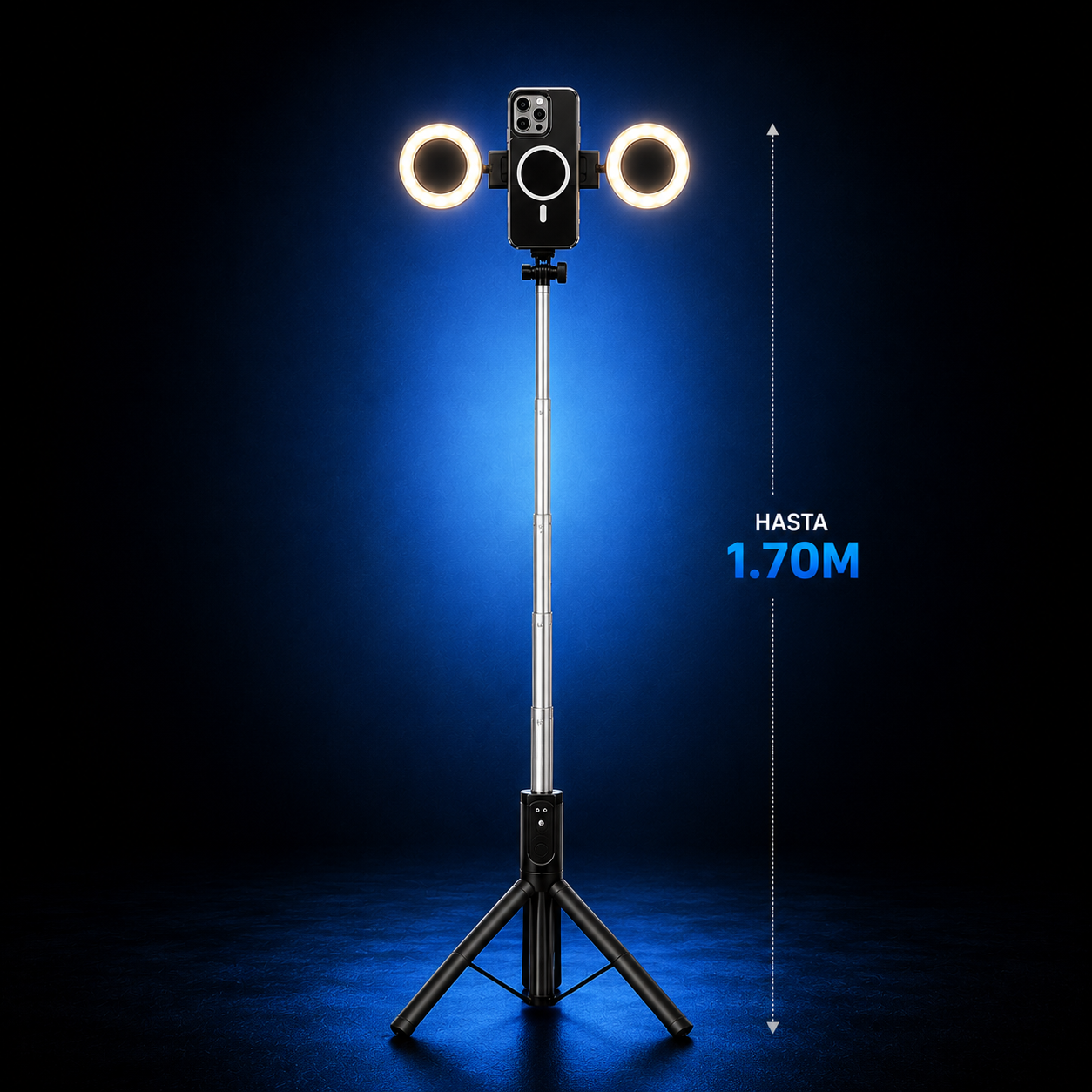 Trípode LED Ajustable 1.70 m doble luz ⭐⭐⭐⭐⭐
