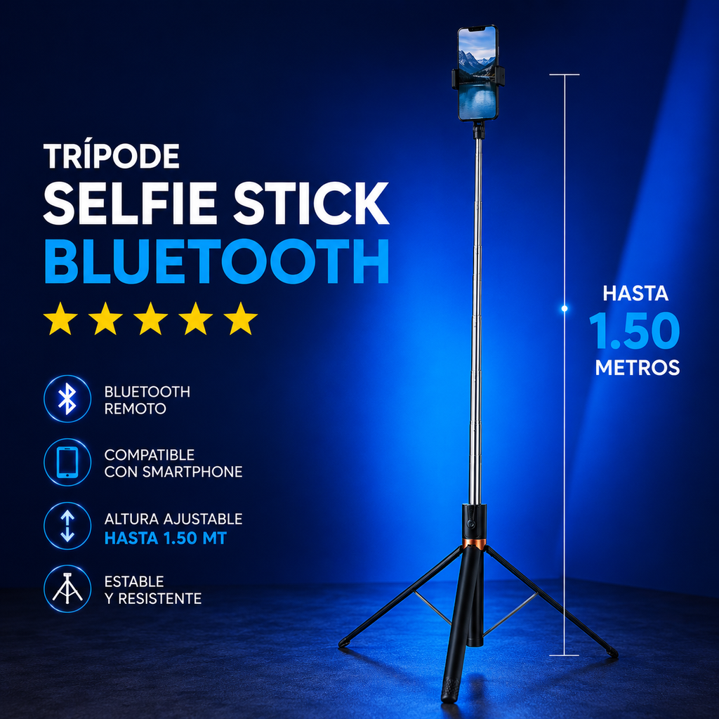TRÍPODE SELFIE STICK BLUETOOTH 1.5M

⭐⭐⭐⭐⭐
